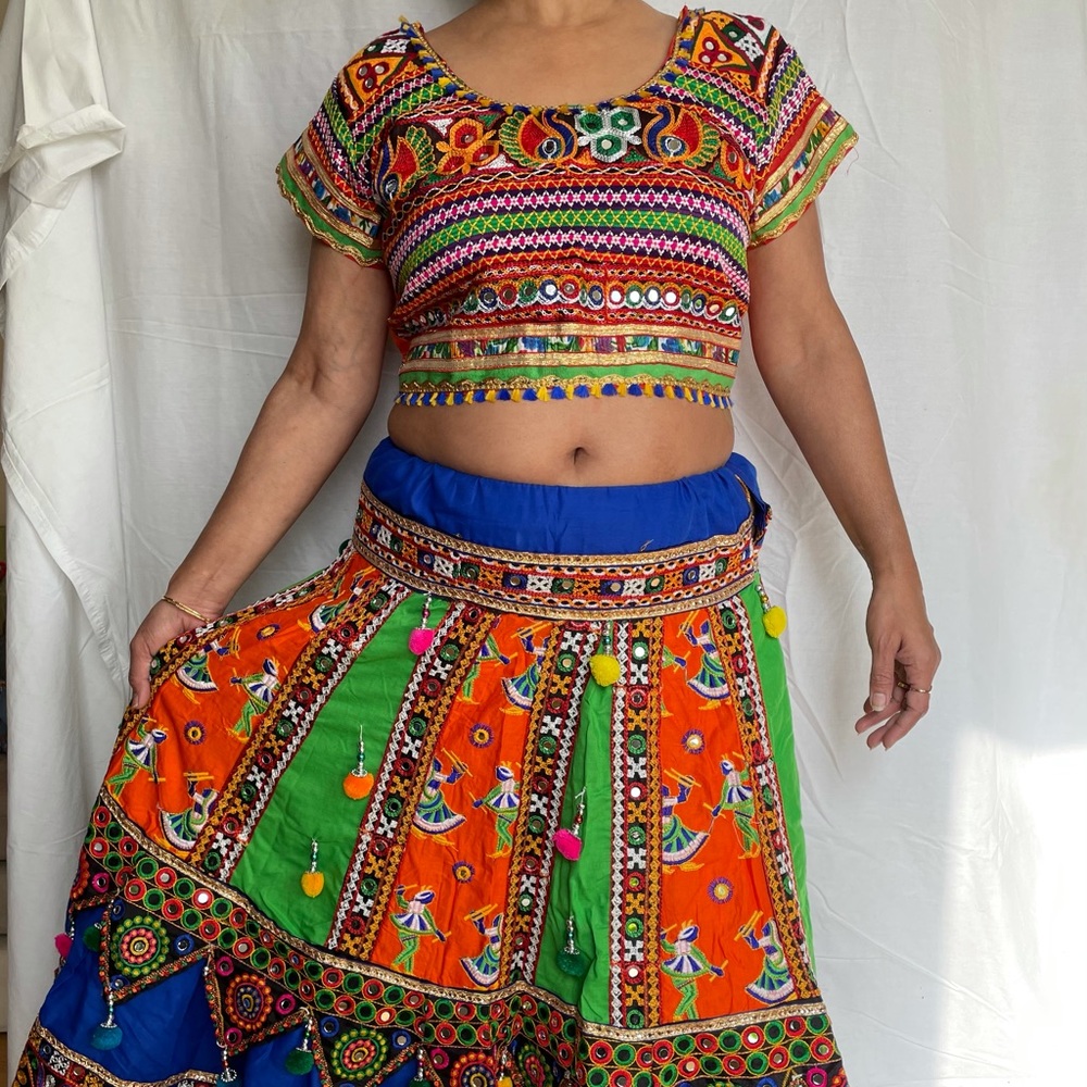 Indian Lehenga Garba Choli Colorful Gujurati Hindu